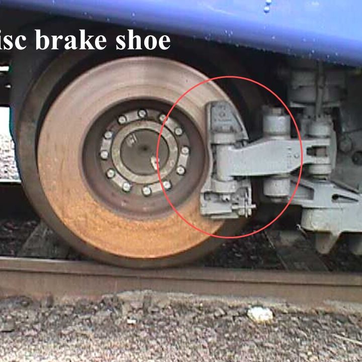 This type of brake is not found on locomotives or freight cars. It is used on AMTRAK passenger cars and on high speed light rail passenger trains. It may also be found on the business cars of freight railroads. A problem that has been encountered by some railroads is the disk brake locks up the wheel and causes it to drag, thereby creating a flat spot on the bottom. This could result in fires being started by hot pieces of wheel or track being thrown off into the fuel bed. The system is not unlike the brakes on a car of light truck.
